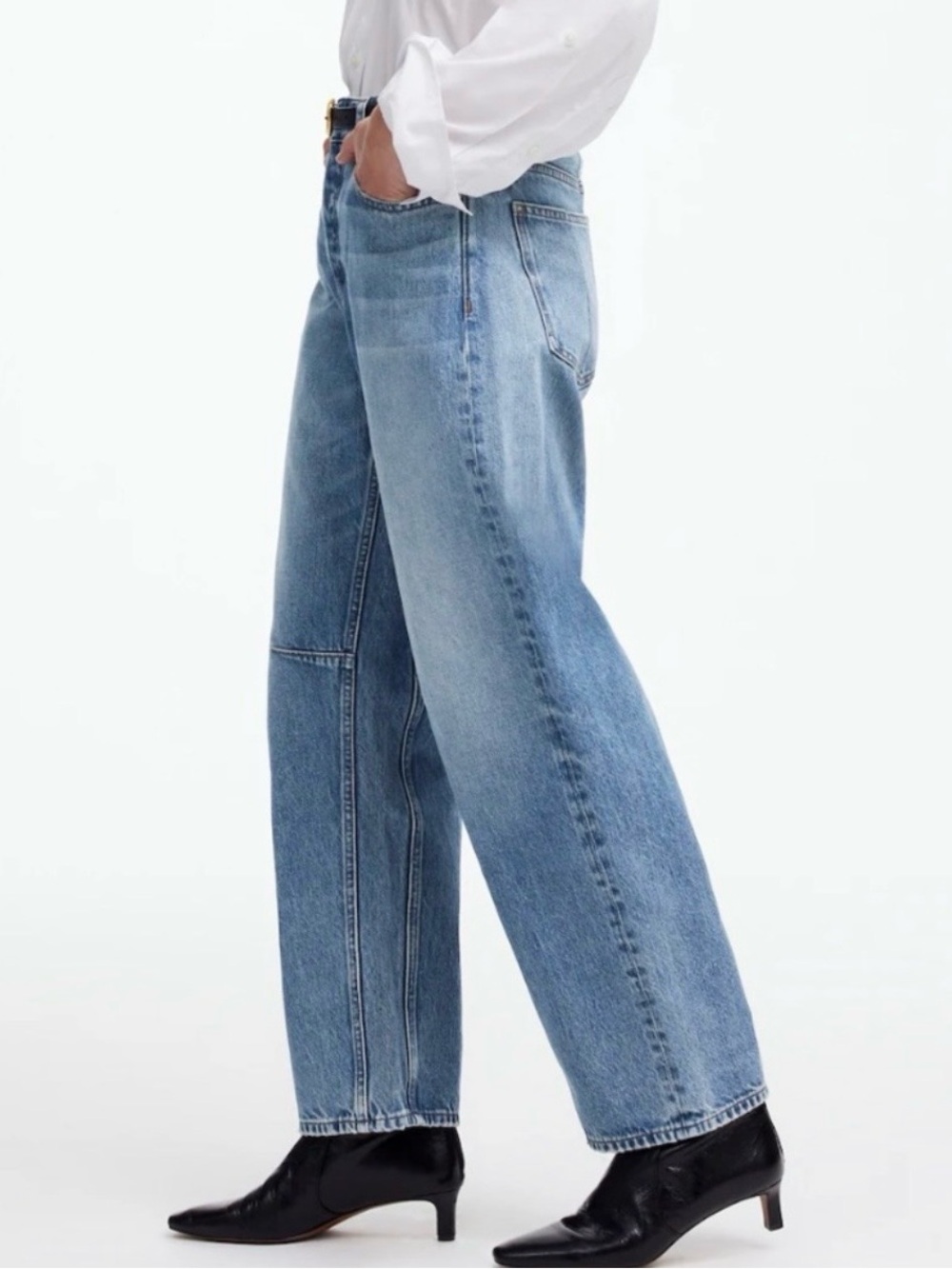 Madewell The Darted Barrel-Leg Jean Size 33